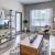 living room with modern decor and media center